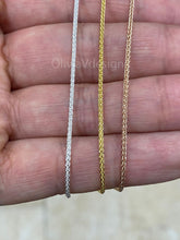 Spiga Sterling Silver Necklace, 1.3mm Sterling Silver Spiga Wheat  Necklace, Wheat Chain, Choose From Silver, 14k Rose Gold, 14k Yellow Gold